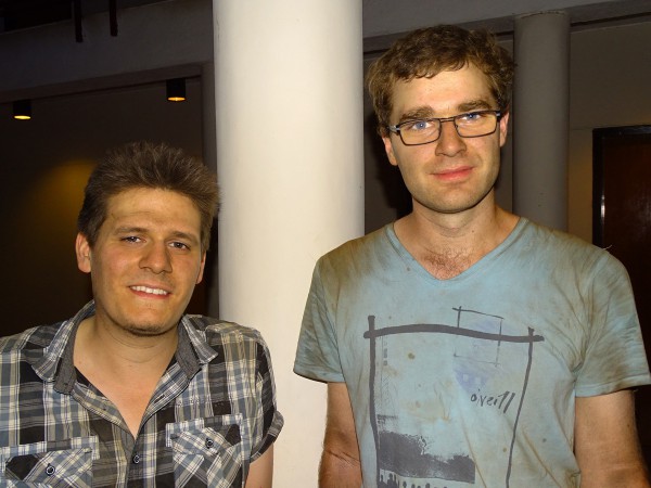 09 From left to right: Corentin Noiret (UNamur) and Thomas Steeman (UGhent), slightly dirty, experienced the effect of working in a lignite mine